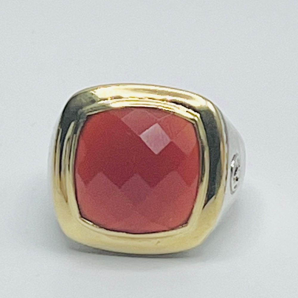 David Yurman Albion 15mm Carnelian Ring With Gold - Picture 1 of 10